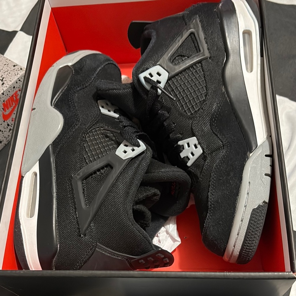 Nike Black and Gray Air Jordan 4 Sneakers